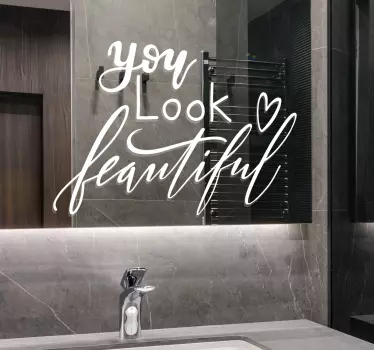 Autocollant Miroir Tu es belle - TenStickers