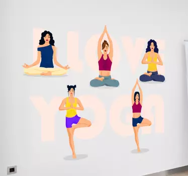 Sticker mode collection de poses de yoga - TenStickers
