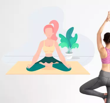 Sticker mode démonstration de poses de yoga - TenStickers