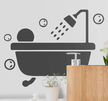 Sticker mode expérience douche baignoire - TenStickers