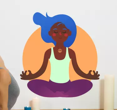 Sticker mode symbole de paix en méditation - TenStickers