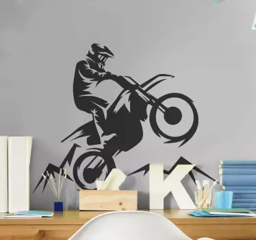 Autocollant moto cross Motocycliste - TenStickers