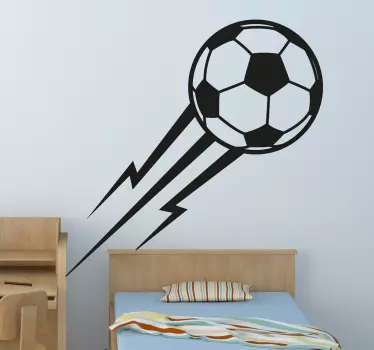 Sticker foot ballon de football et éclair - TenStickers
