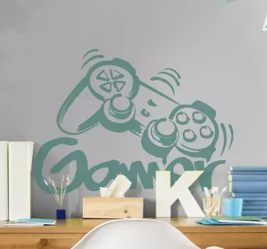 Sticker Mural Jeu Video Contrôleur de joueur vidéo - TenStickers