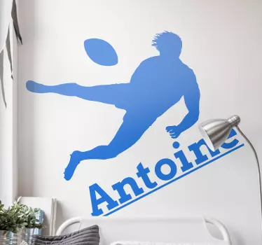 Sticker rugby joueur personnalisé nom - TenStickers