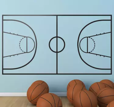 Sticker mural terrain basket - TenStickers