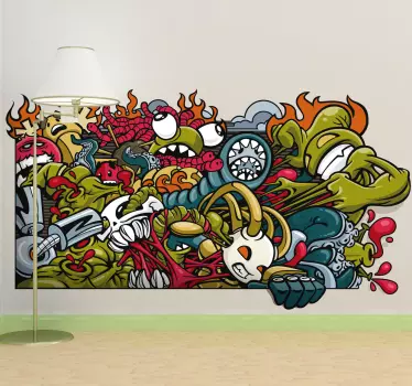 Sticker mural urbain monstres - TenStickers