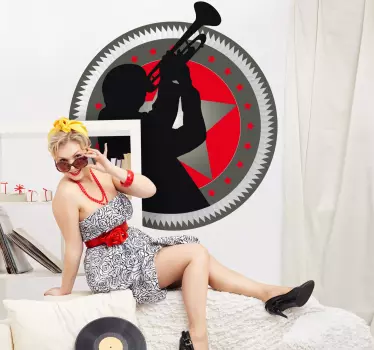 Sticker musique trompettiste - TenStickers