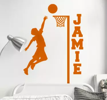 Sticker netball avec nom basket-ball - TenStickers