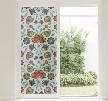 Autocollant fenêtre abstrait occultant floral - TenStickers