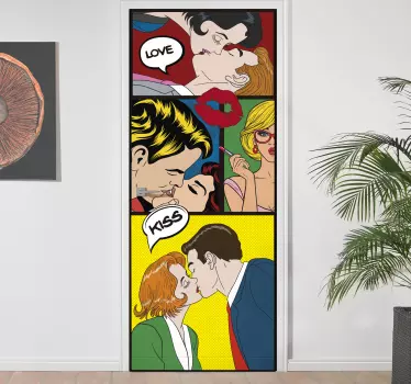 Sticker Maison Porte Bisous Art Pop - TenStickers