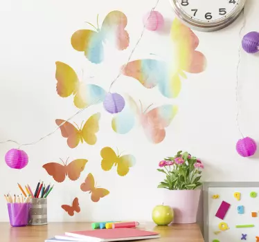 Sticker papillons en tons dégradés - TenStickers