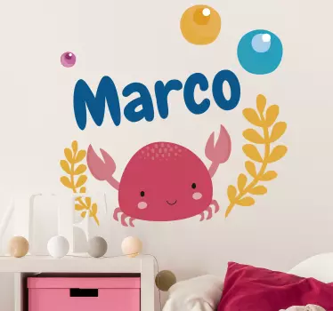 Sticker Maison Illustration de Crabe pour Enfant - TenStickers