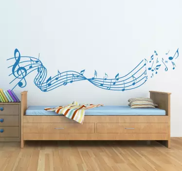 Sticker musique portée de notes - TenStickers