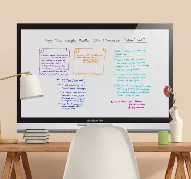 Tableau blanc adhésif écran MacBook - TenStickers
