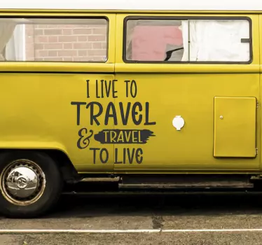 Sticker pour camping-car La vie sur la route  - TenStickers