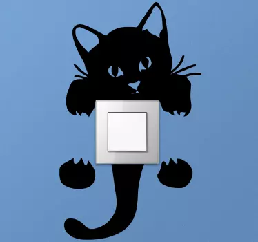 Sticker interrupteur chat suspendu - TenStickers