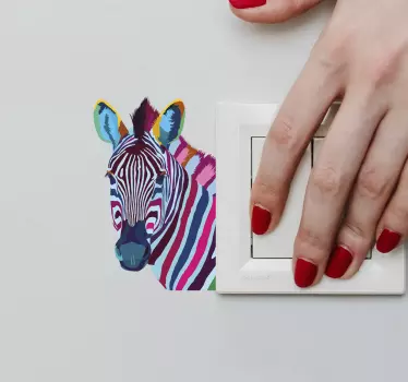 Sticker pour Interrupteur Pop art zèbre - TenStickers