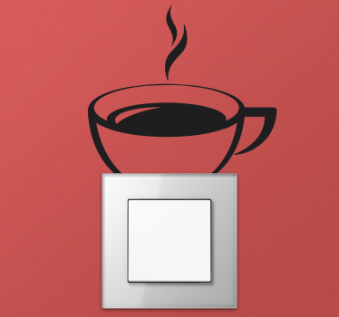 Sticker pour interrupteur tasse de café - TenStickers