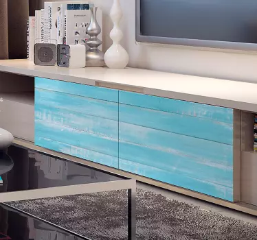 Papier adhésif pour meuble effet bois turquoise - TenStickers