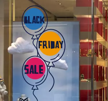 Sticker Black Friday ballons - TenStickers