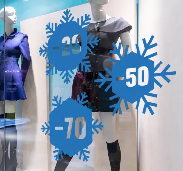 Sticker vitrine promotion flocons - TenStickers