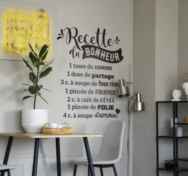 Sticker recette gourmande du bonheur - TenStickers