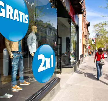 Sticker rond bleu promotion - TenStickers