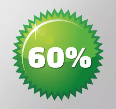 Sticker rond vert à piques offre - TenStickers