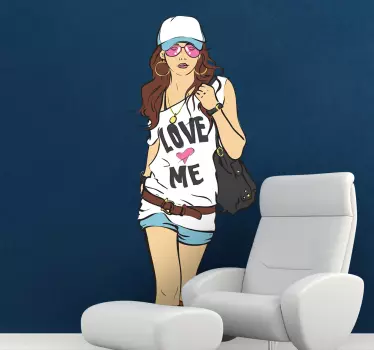 Sticker shopping fille fashion - TenStickers