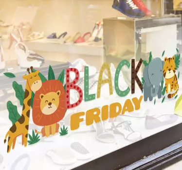 Sticker soldes animaux ludiques black friday - TenStickers