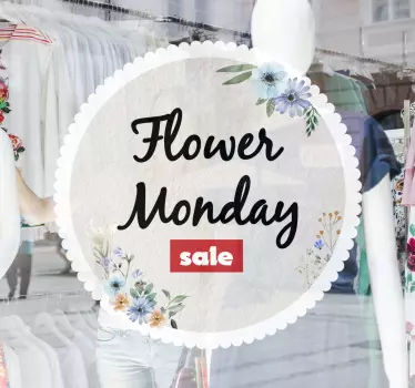 Sticker soldes annonce de vente de fleurs - TenStickers