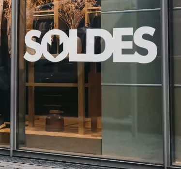 Sticker vitrine soldes logo flèche - TenStickers