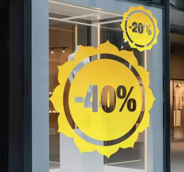 Sticker soldes motif soleil jaune - TenStickers
