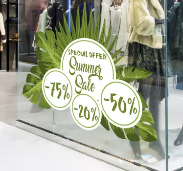 Sticker soldes ventes estivales tropicales - TenStickers