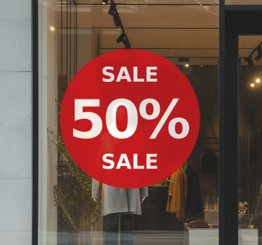 Sticker soldes remise arrondie rouge - TenStickers