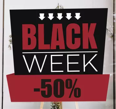 Sticker soldes semaine noire -50% - TenStickers