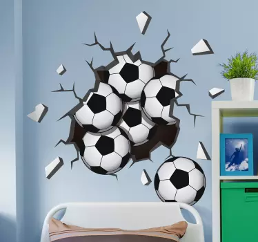 Sticker Chambre Enfant Ballons de Football - TenStickers