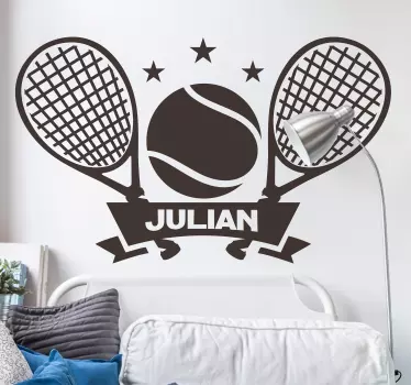 Sticker Maison Tennis avec Prénom - TenStickers