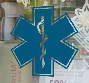 Sticker vitrine symbole pharmacie serpent - TenStickers