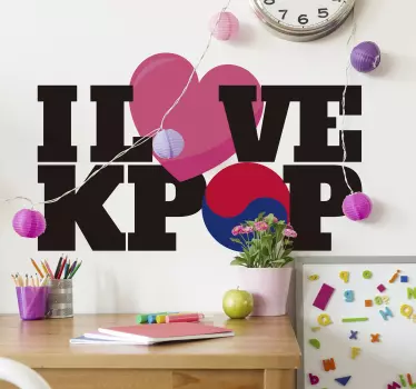 Sticker tableau blanc j'adore le kpop - TenStickers