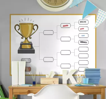 Sticker tableau blanc tableau de tournoi - TenStickers