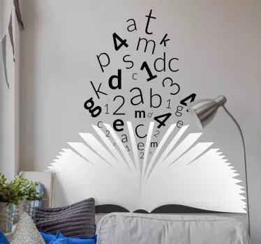 Sticker tete de lit livre - TenStickers