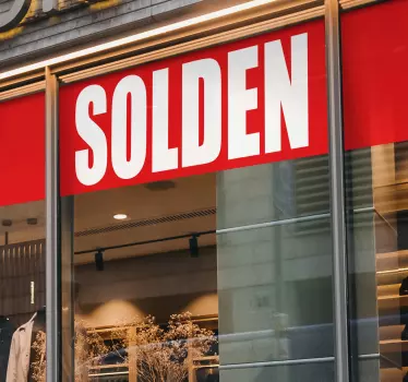 Autocollant texte affiche Soldes Solden - TenStickers