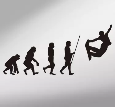 Sticker Snowboard Évolution Humaine Snowboard - TenStickers