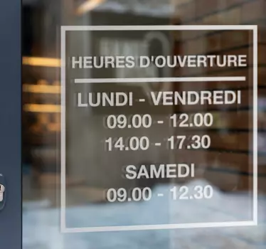 Sticker pour vitrine heures d'ouverture - TenStickers