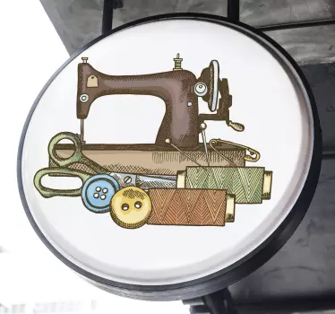 Sticker vitrine indispensables pour machines à coudre - TenStickers