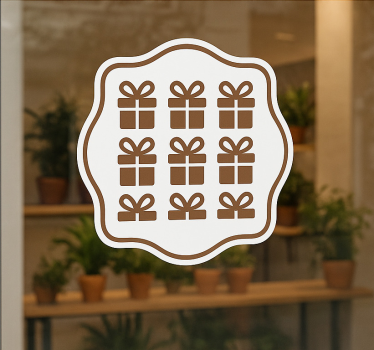 Sticker vitrine kadoortjes 9 pièces - TenStickers