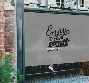 Sticker vitrine logo dans translucide personnalisable - TenStickers
