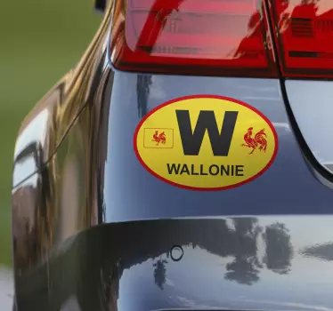 Autocollant Voiture Coq wallon - TenStickers